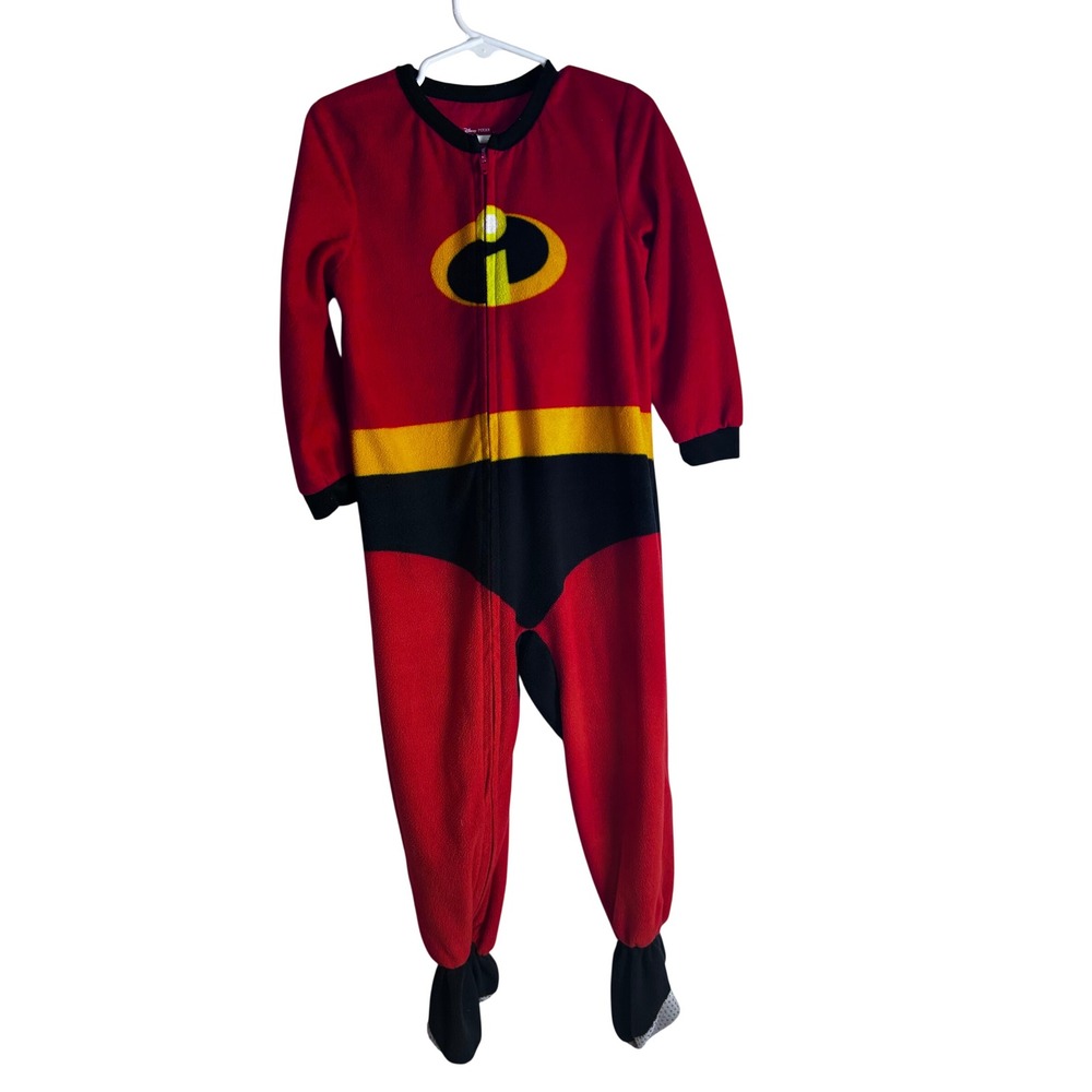 Disney Pixar Incredibles 2 Pajamas 4T Red Fleece Footed Sleeper Toddler